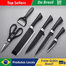 kit facas carbono original 6 PCs Conjunto de Facas Pretas de Chef em Aço Inoxidável no brasil entrega rapida