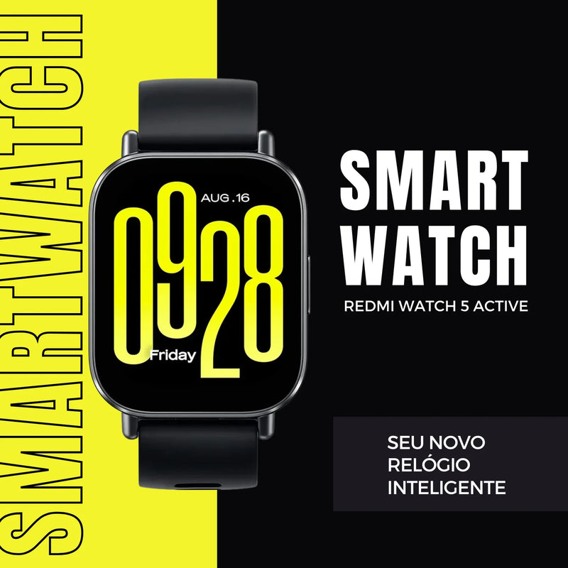 Smart Watch Redmi Watch 5 Ativo: Relógio Inteligente Moderno e Prático